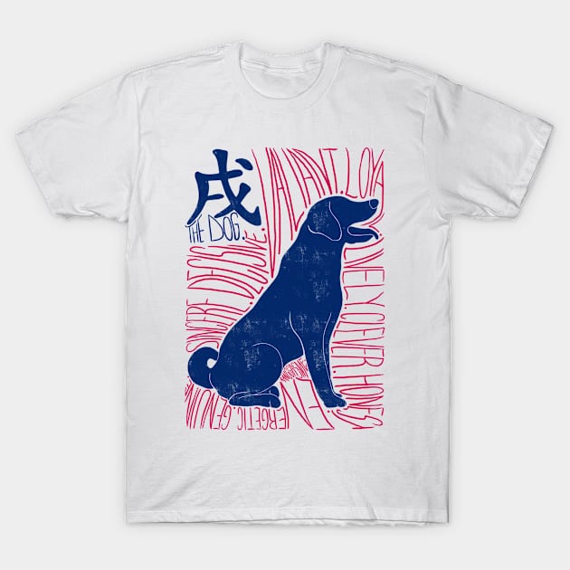 The Dog Shio Chinese Zodiac Sign T-Shirt by Ranggasme